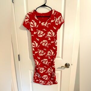 Isabel Maternity Red Bodycon Midi Dress